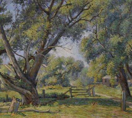Oil on Canvas Landscape by A.V. Greene