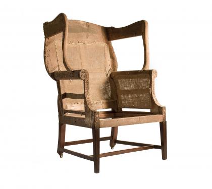 Mahogany Hepplewhite Wing Chair