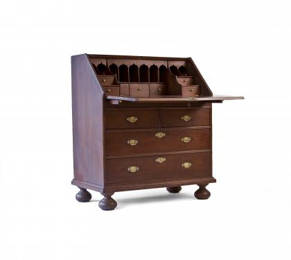 Walnut William and Mary Slant-Front Desk (SOLD)