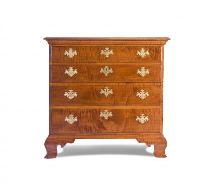 Tiger Maple Chippendale Chest of Drawers (SOLD)