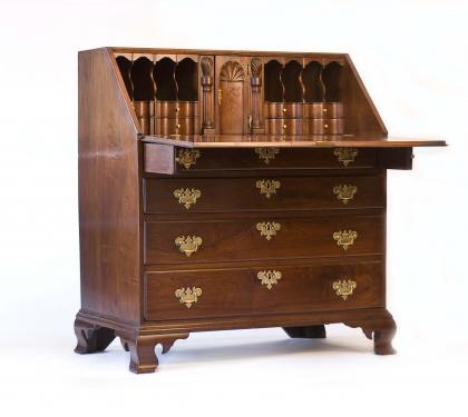 Walnut Chippendale Slant-Front Desk 