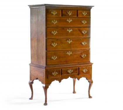 Walnut Queen Anne High Chest