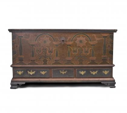 Pine Early Paint Decorated Dower Chest (SOLD)