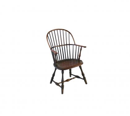 Green Painted Windsor Sack-Back Arm Chair with Joseph Henzey Brand