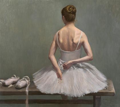 Oil on Linen Entitled "Pause" by Michael Stuart Traines