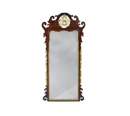 Grand Walnut Queen Anne Mirror