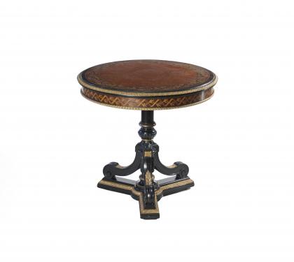 Ebonized Victorian Circular Center Table