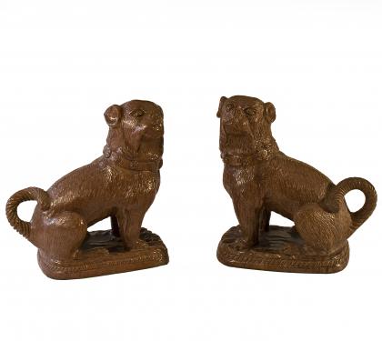 Pair of Redware French Bull Dogs (SOLD)
