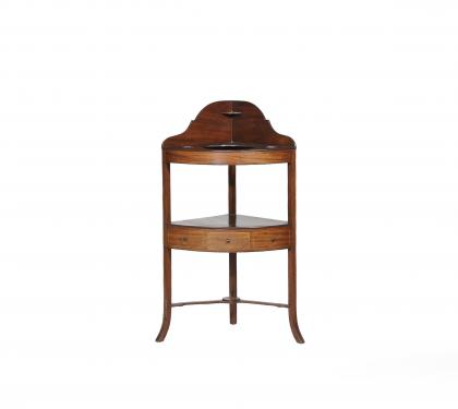 Rare American Mahogany Hepplewhite Corner Washstand