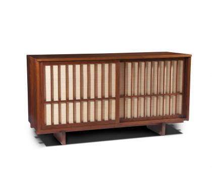 Black Walnut Nakashima Double Sliding Door Cabinet (SOLD)