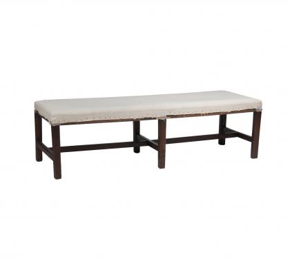 Walnut Chippendale Upholstered Bench