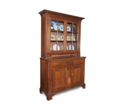 Walnut Step-Back Dutch Cupboard