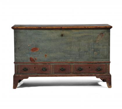 Pine Paint Decorated Dower Chest
