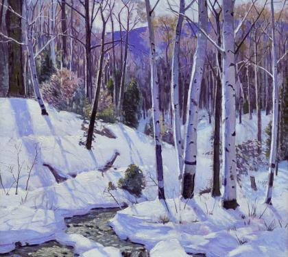 Oil on Canvas Landscape of Birches by Carl Lawless (SOLD)