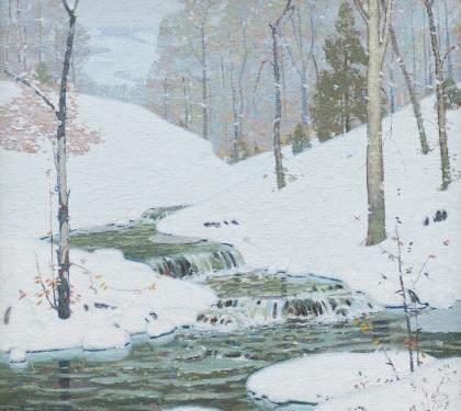 Oil on Canvas Entitled &quot;The White Mantle&quot; by Carl Lawless