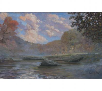 Oil on Canvas Entitled &quot;Safety Zone&quot; by Richard Chalfant