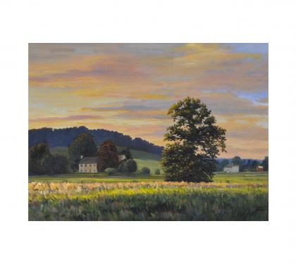 Oil on Board Entitled &quot;Doe Run&quot; by Richard Chalfant