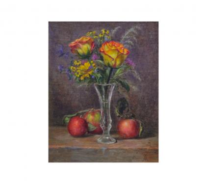 Oil on Canvas Entitled "Double Delight" by Michael Stuart Traines