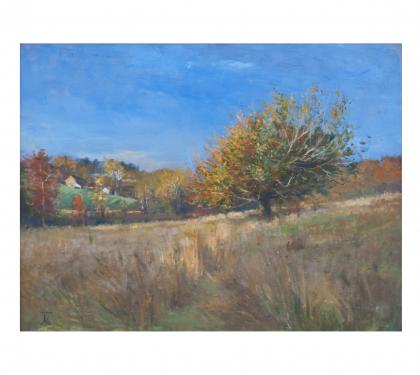 Oil on Panel Entitled "Biblical Tree at Kirkwood Preserve" by Michael Stuart Traines