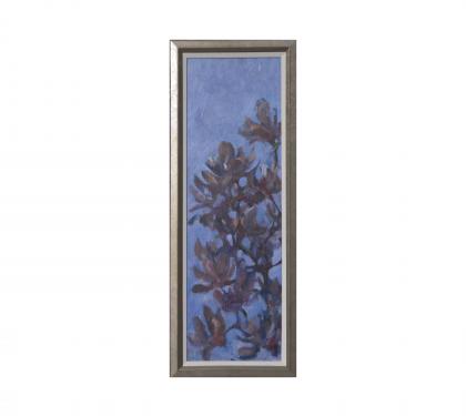 Acrylic on Panel Entitled &quot;Night Magnolia Kakemono&quot; by John Suplee