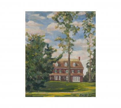 Oil on Panel Entitled &quot;Peirce Park at Longwood&quot; by Richard Chalfant