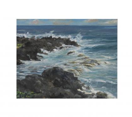 Oil on Panel Entitled &quot;Makaalaye Point&quot; by Richard Chalfant