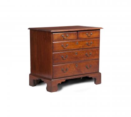 Rare Signed Cherry Chippendale Chest of Drawers 