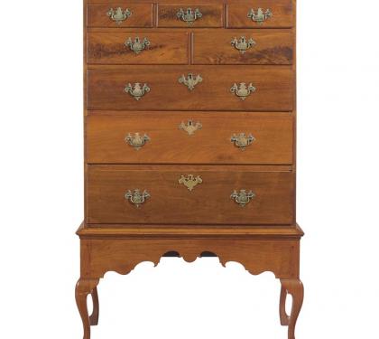 Walnut Queen Anne Chest on Frame
