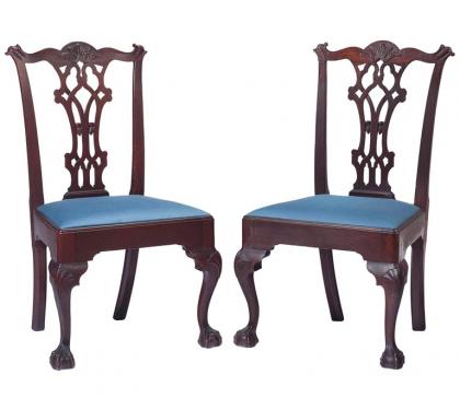 Pair of Mahogany Chippendale Side Chairs