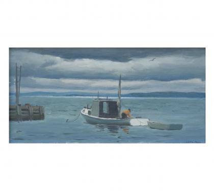 Oil on Panel Entitled &quot;Blandford Bay II&quot; by Harry Leith-Ross