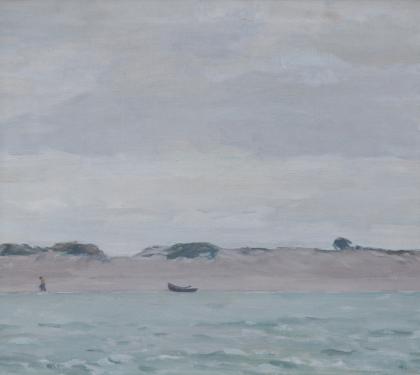 Oil on Canvas Entitled &quot;Sand Harbor&quot; by William Langston Lathrop