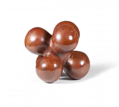 Burl Wood Atomic Sculpture