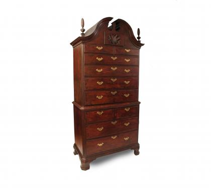 Rare Walnut Chippendale Chest on Chest (SOLD)