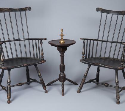 Very Rare Near Pair of Comb-Back Windsor Armchairs