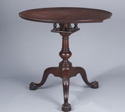 Mahogany Chippendale Dish Top Tea Table