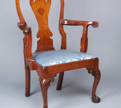 Walnut Chippendale Arm Chair