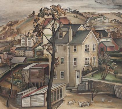 Oil on Canvas Manayunk Scene by Grace Gemberling Keast