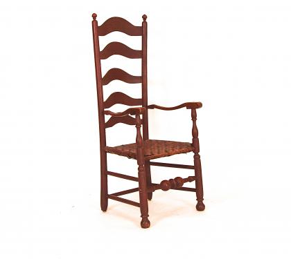Very Tall Five-Slat Ladderback Arm Chair