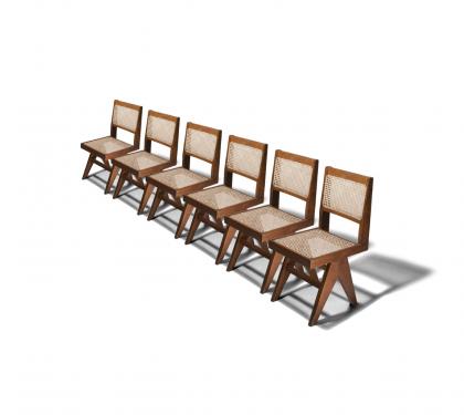Set of Six Library Side Chairs by Pierre Jeanneret (SOLD)