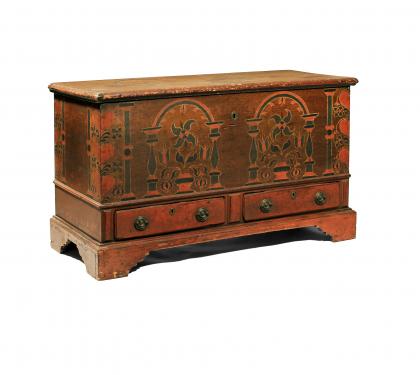 Rare &amp; Vibrant Painted Blanket Chest