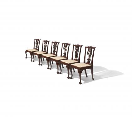 Set of 6 Mahogany Chippendale Side Chairs