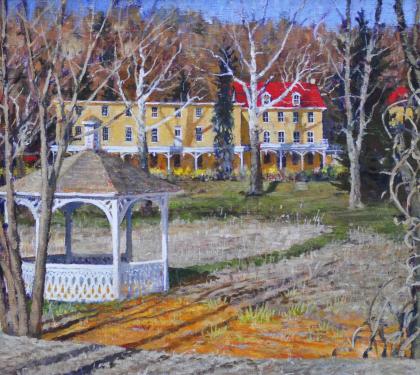 Acrylic on Linen Panel Entitled &quot;Still Yellow After All These Years” (SOLD)