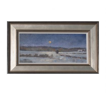 Acyrlic on Panel Entitled&quot; Little Winter Moonrise&quot; by John Suplee