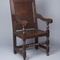Very Rare Walnut Wm and Mary Wainscot Arm Chair