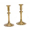 Pair of Brass Queen Anne Candlesticks (SOLD)