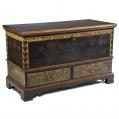 A Striking Polychrome Painted Dower Chest