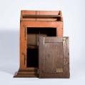 Painted Poplar Hanging Cupboard: Open