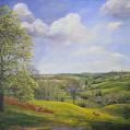 Oil on Canvas Entitled &quot;Green Valley&quot; by Richard Chalfant
