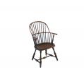 Green Painted Windsor Sack-Back Arm Chair with Joseph Henzey Brand Green Painted Windsor Sack-Back Arm Chair with Joseph Henzey Brand