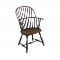 Green Painted Windsor Sack-Back Arm Chair with Joseph Henzey Brand Green Painted Windsor Sack-Back Arm Chair with Joseph Henzey Brand